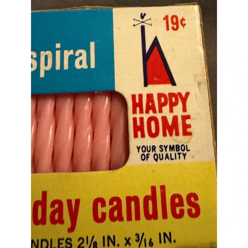 Vintage Happy Home Woolworth Pink Spiral Birthday Candles 36 Count Pack